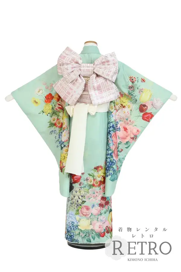 七五三アンティーク着物風レトロな配色